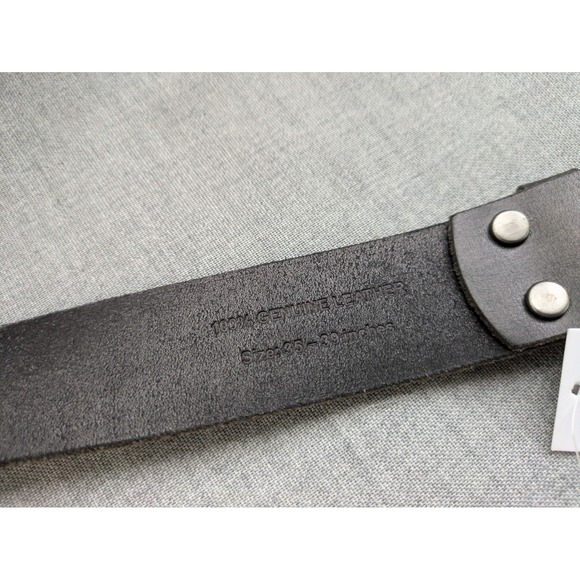 Police‎ Genuine Black Leather Belt Silver Buckle Unisex 35-39 Inch NEW main image 9